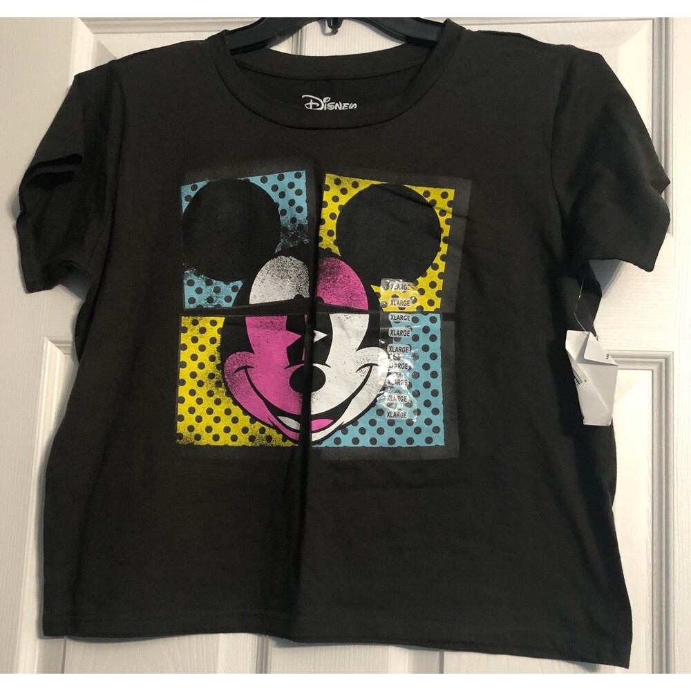 Juniors Mickey Mouse Crop T-Shirt Size X-Large NWT B1